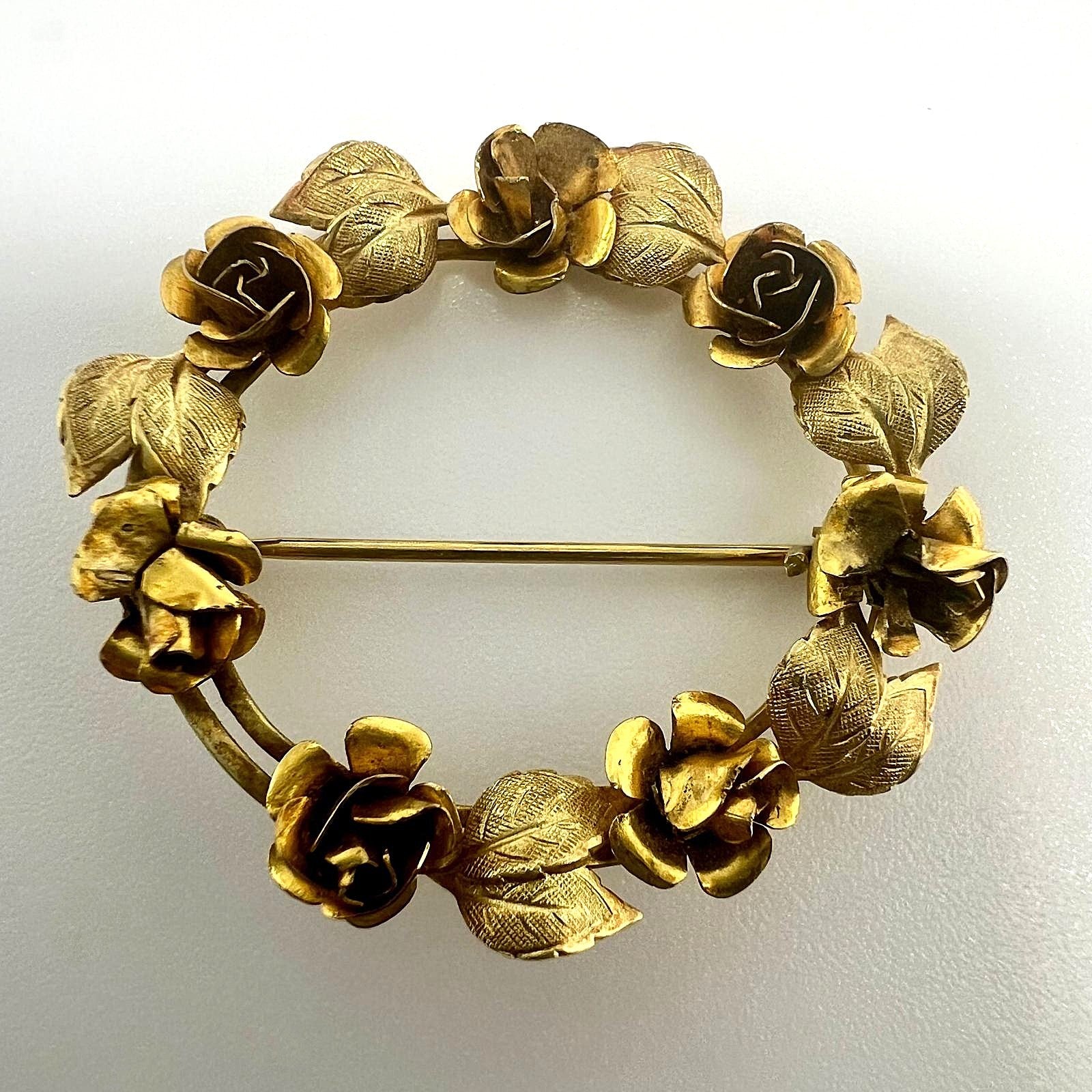 333 Gold Brosche mit Rosen 