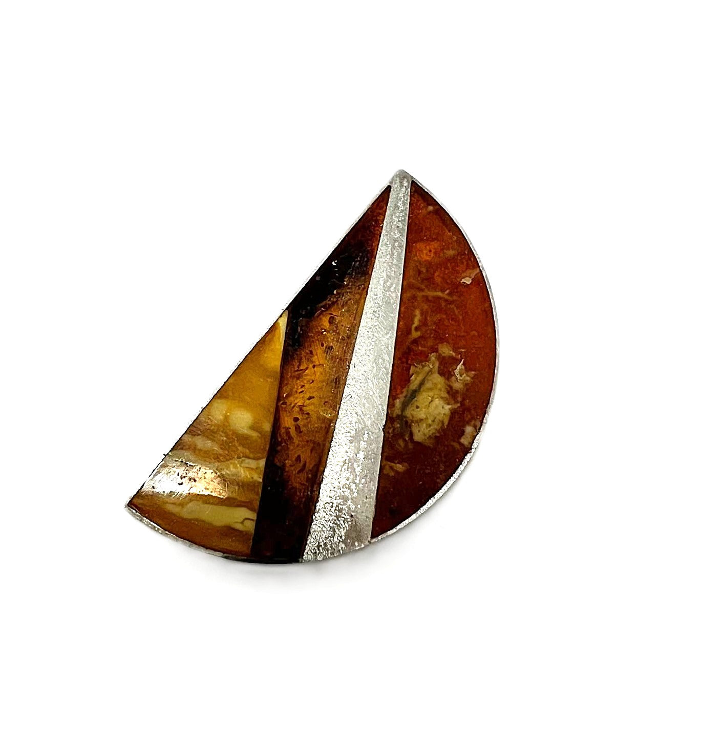  925 Silber Bernstein Brosche 