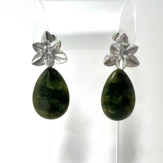 Vintage Designer Jade Tropfenohrringe 