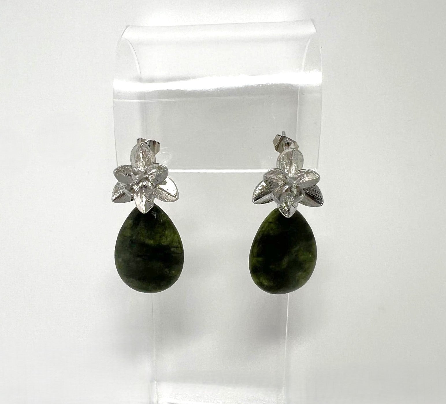 Vintage Designer Jade Tropfenohrringe 