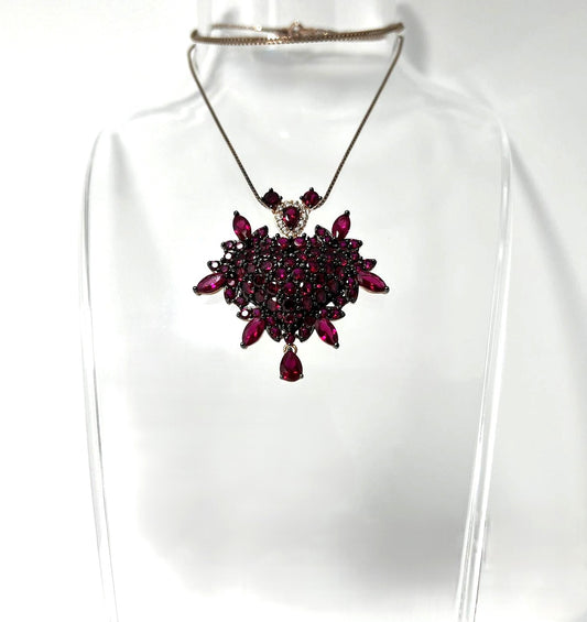 Rubin Korund Herz Anhänger 925 Silber