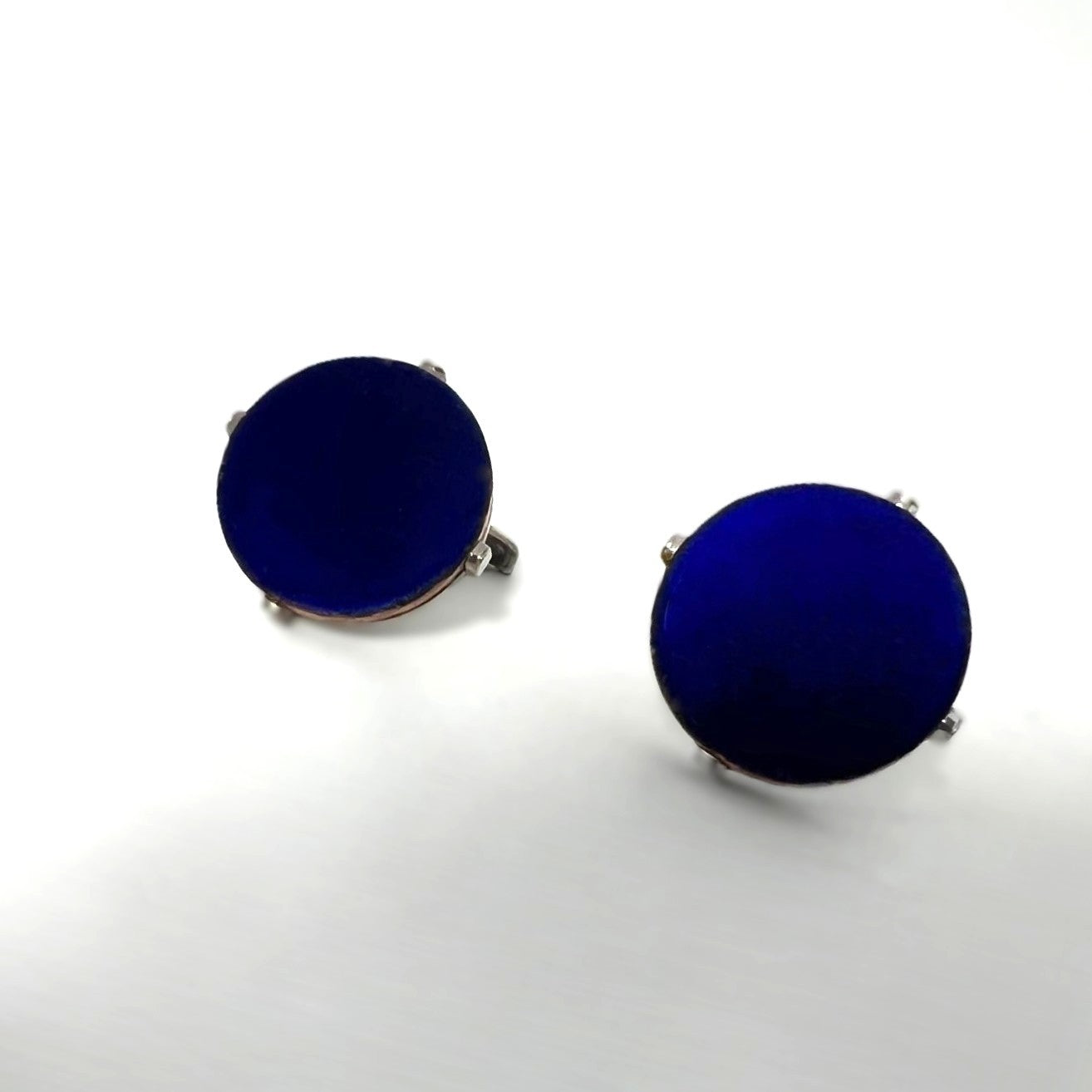 Retro Manschettenknöpfe Blau Emaille 