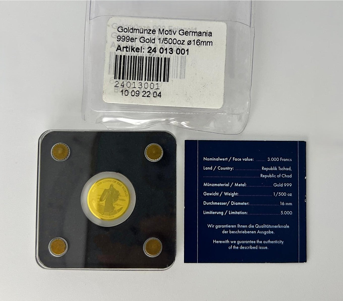 Tschad 3000 Francs 2019 Germania Gold