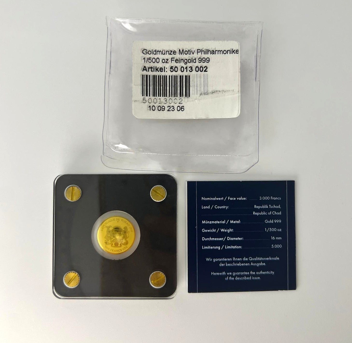 Tschad 3000 Francs 2019 Philharmoniker Gold 999