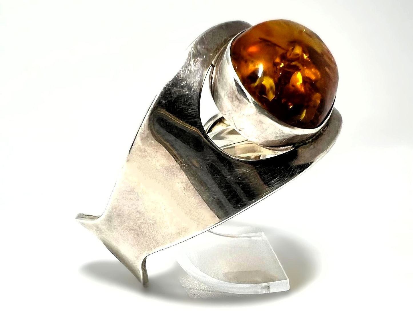 Massive 925 Silber Bernstein Armspange