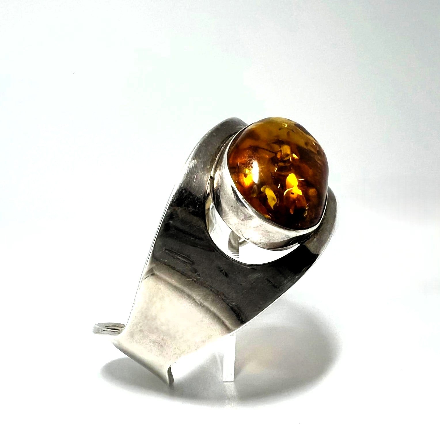 Massive 925 Silber Bernstein Armspange