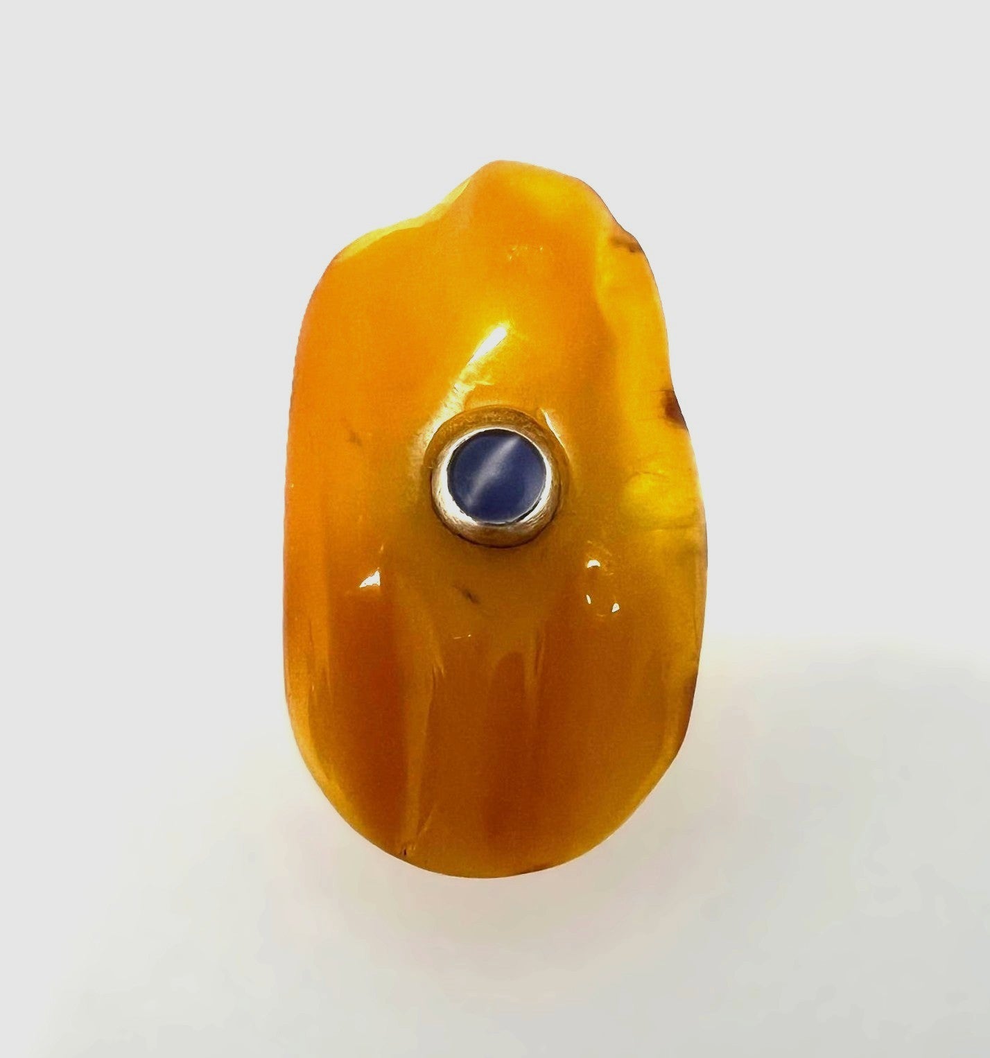XXL Vintage Bernsteinring 925 Silber 
