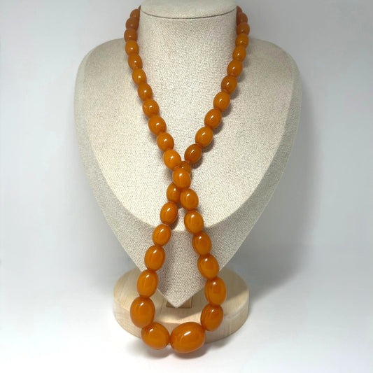 Vintage Bernsteinkette 61 cm Butterscotch