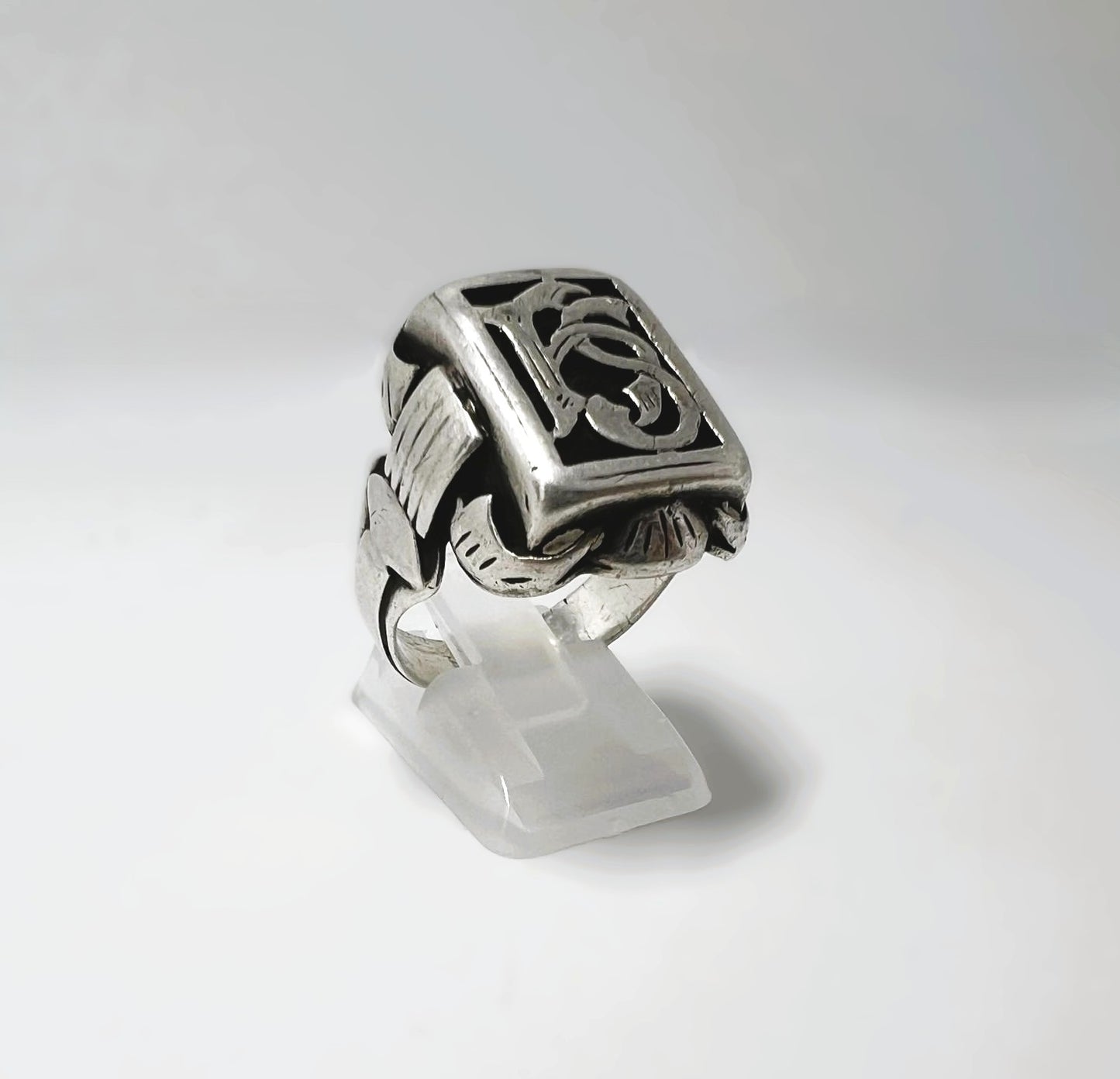 Antiker 900er Silberring Herren, Monogrammring