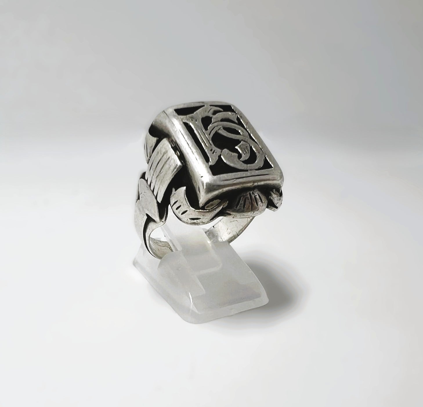 Antiker 900er Silberring Herren, Monogrammring