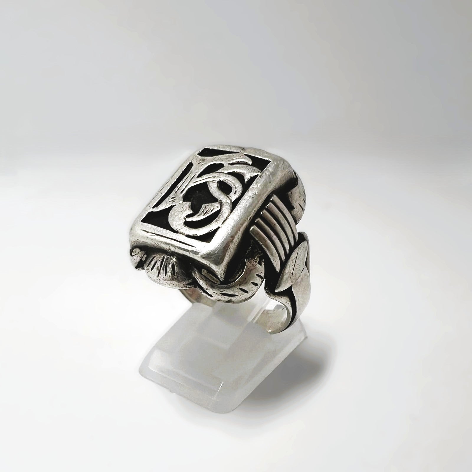 Antiker 900er Silberring Herren, Monogrammring