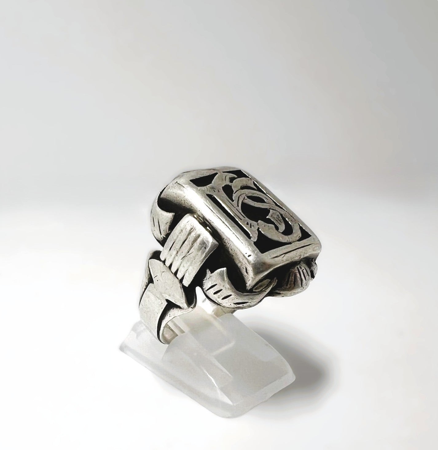 Antiker 900er Silberring Herren, Monogrammring