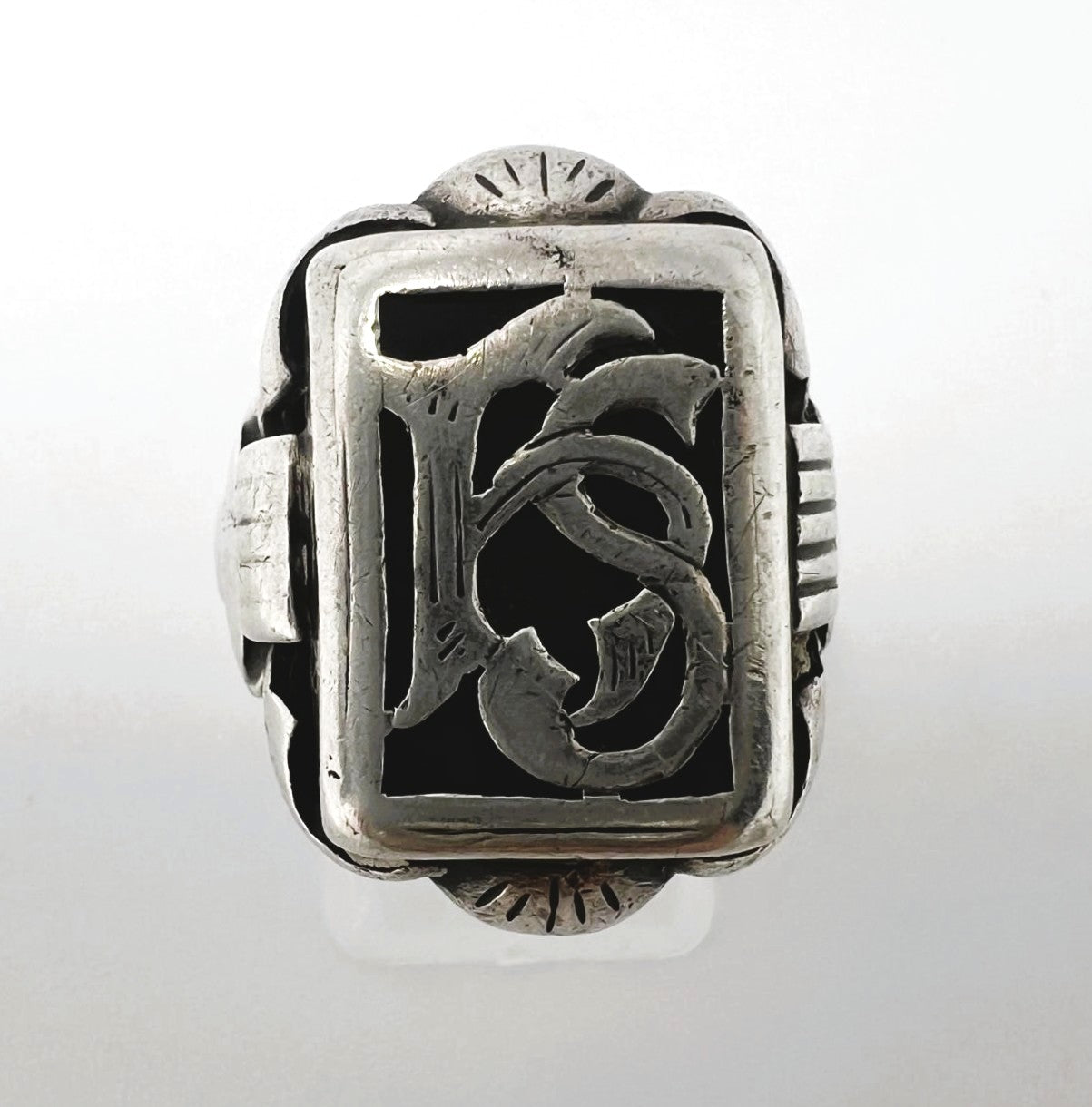 Antiker 900er Silberring Herren, Monogrammring