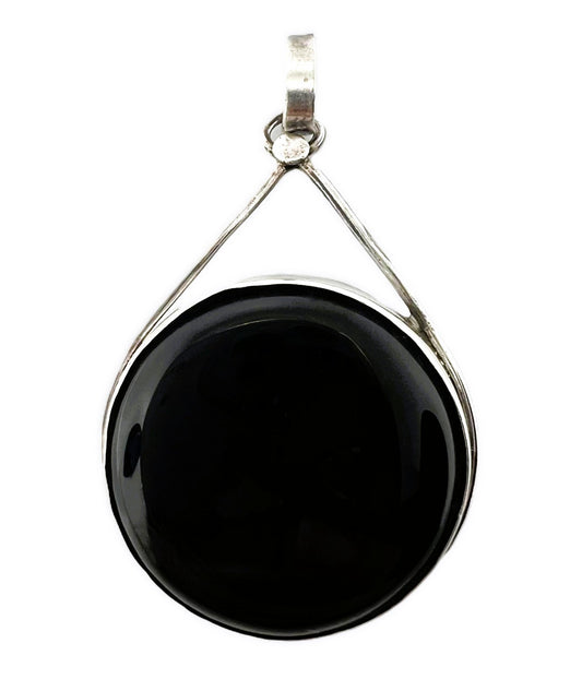Großer Vintage Onyx-Anhänger 