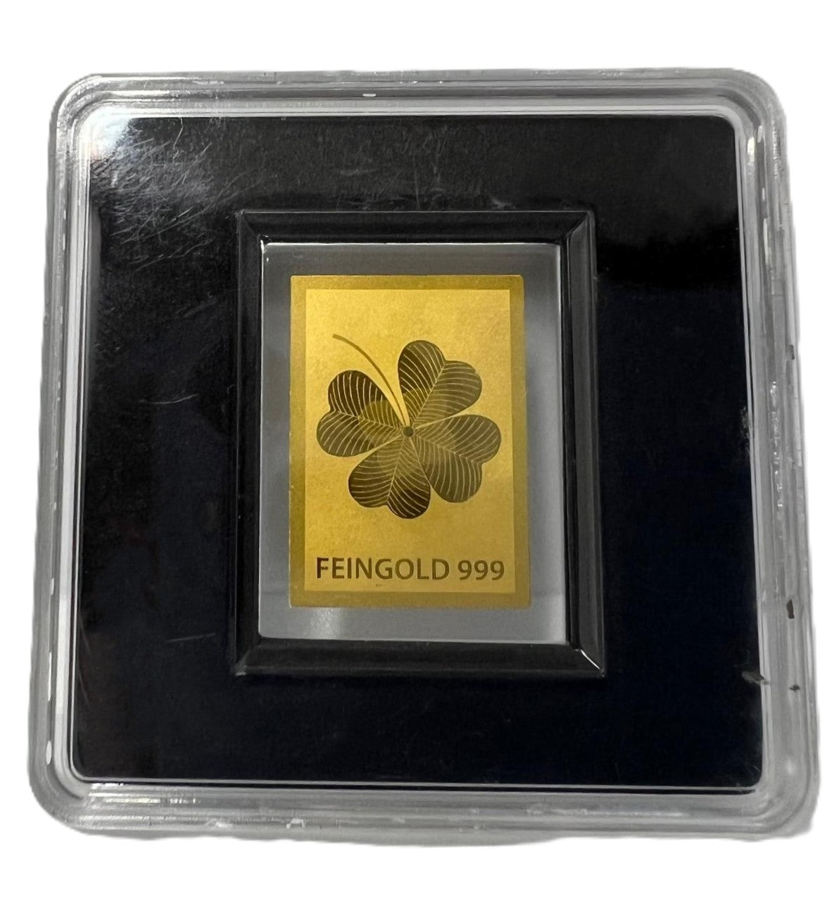 Glücksklee Goldplättchen Feingold 999