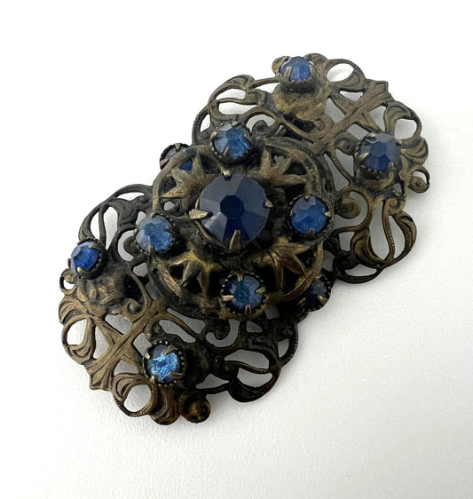 Antike Art-Deco-Messingbrosche