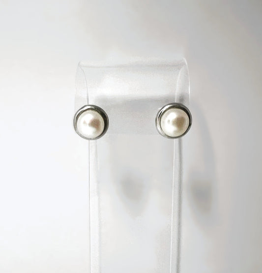 925 Silber Perlen Ohrstecker 