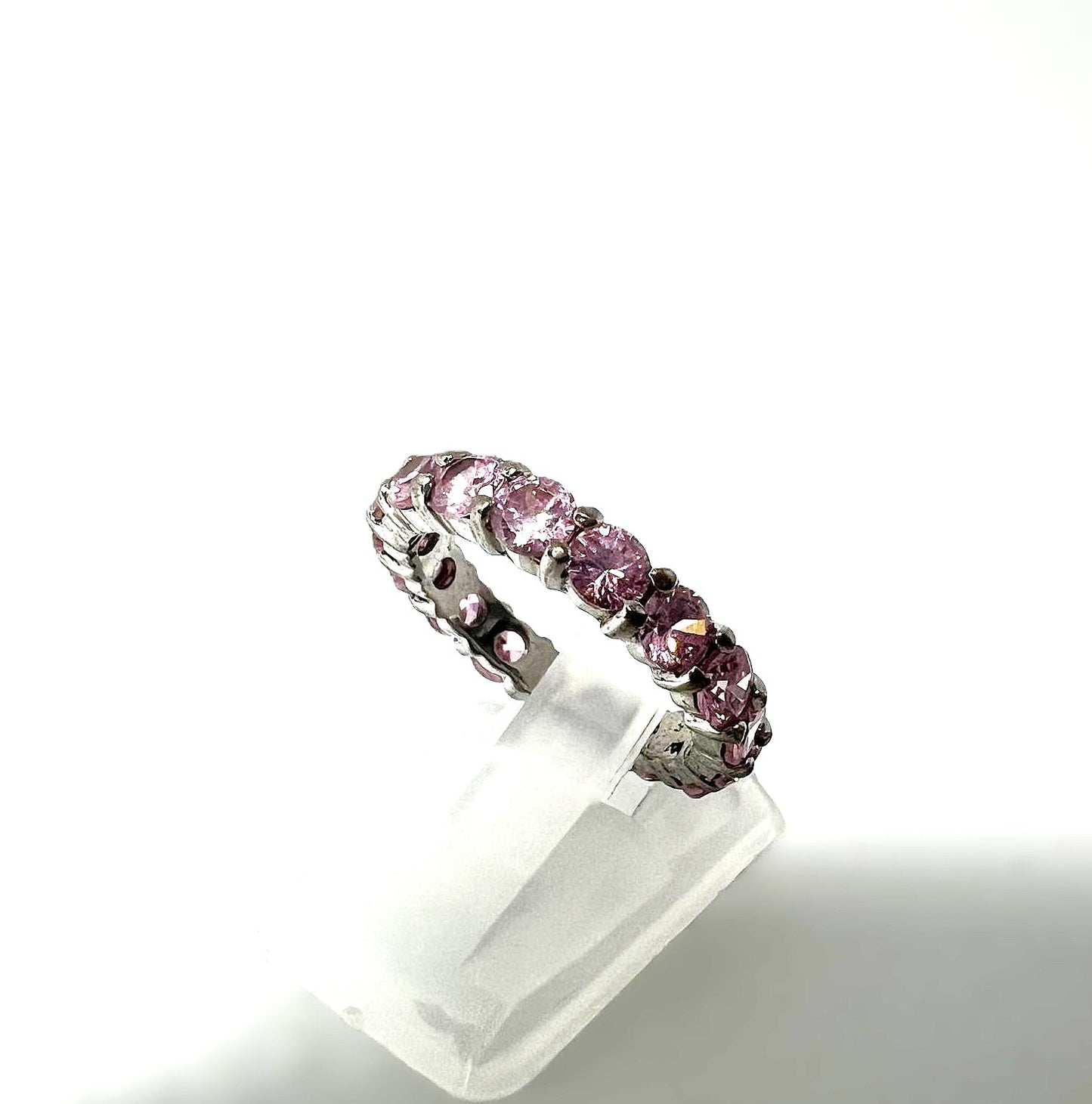 925er Silber-Memoire-Ring mit rosa Zirkonia 