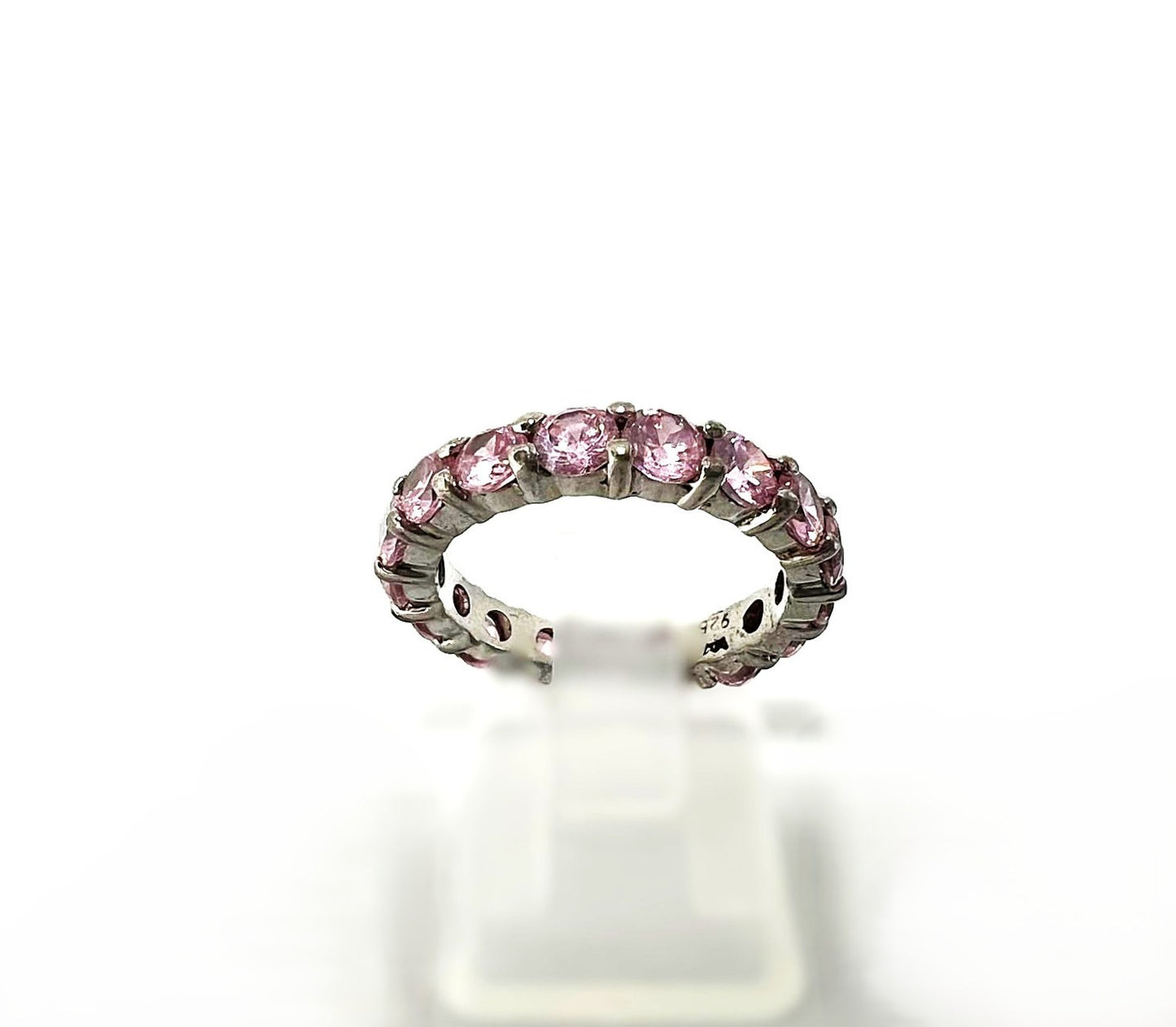 925er Silber-Memoire-Ring mit rosa Zirkonia 
