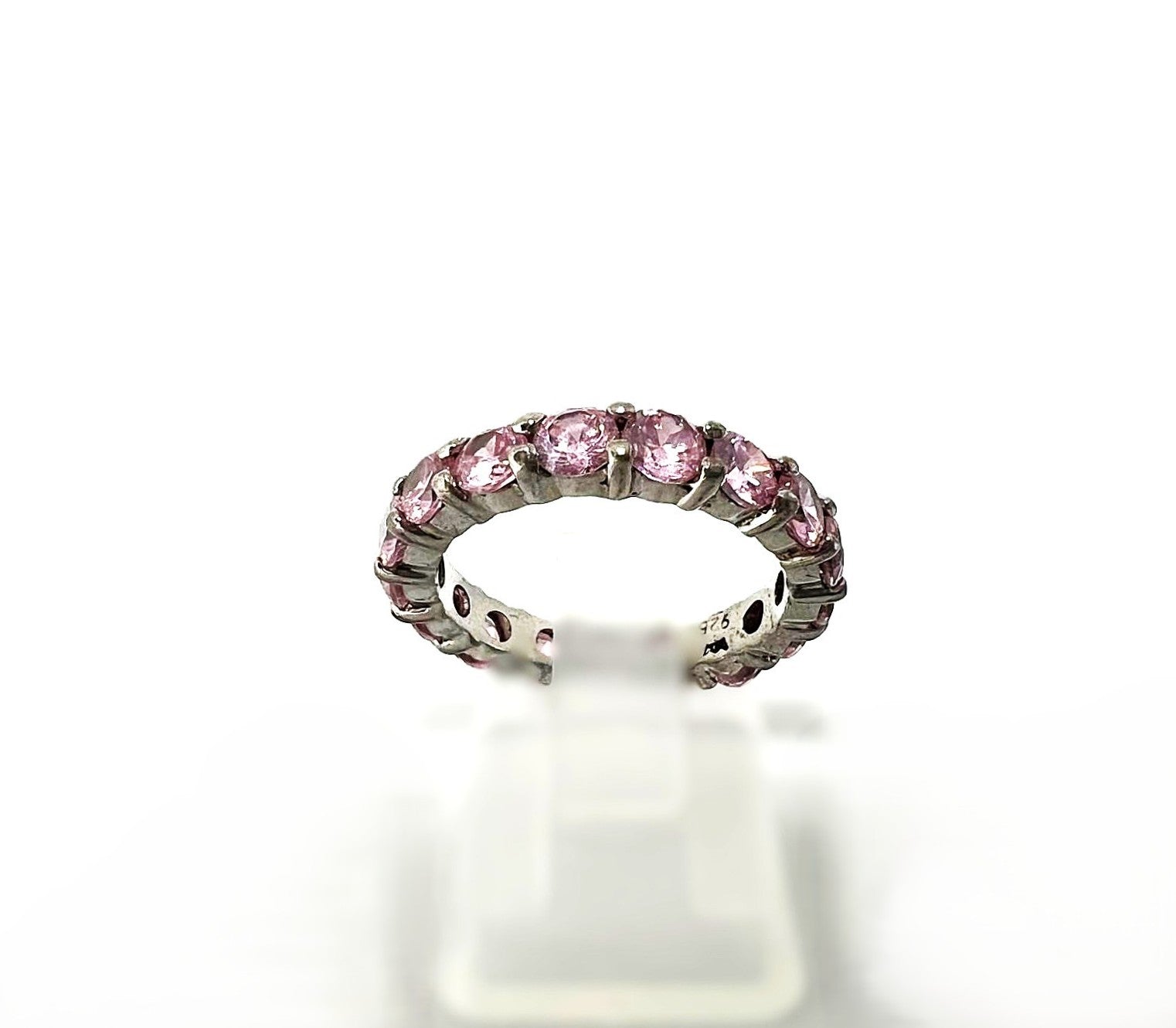 925er Silber-Memoire-Ring mit rosa Zirkonia 
