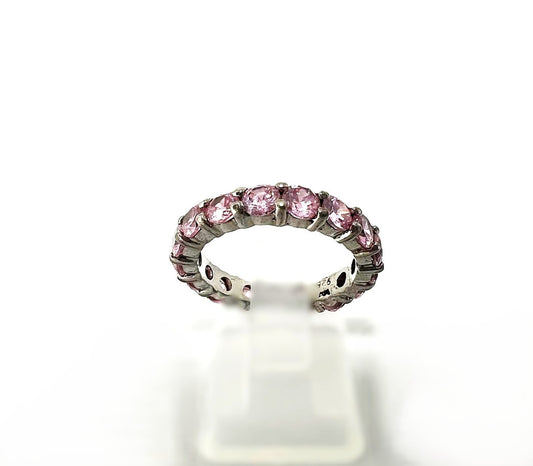 925er Silber-Memoire-Ring mit rosa Zirkonia 