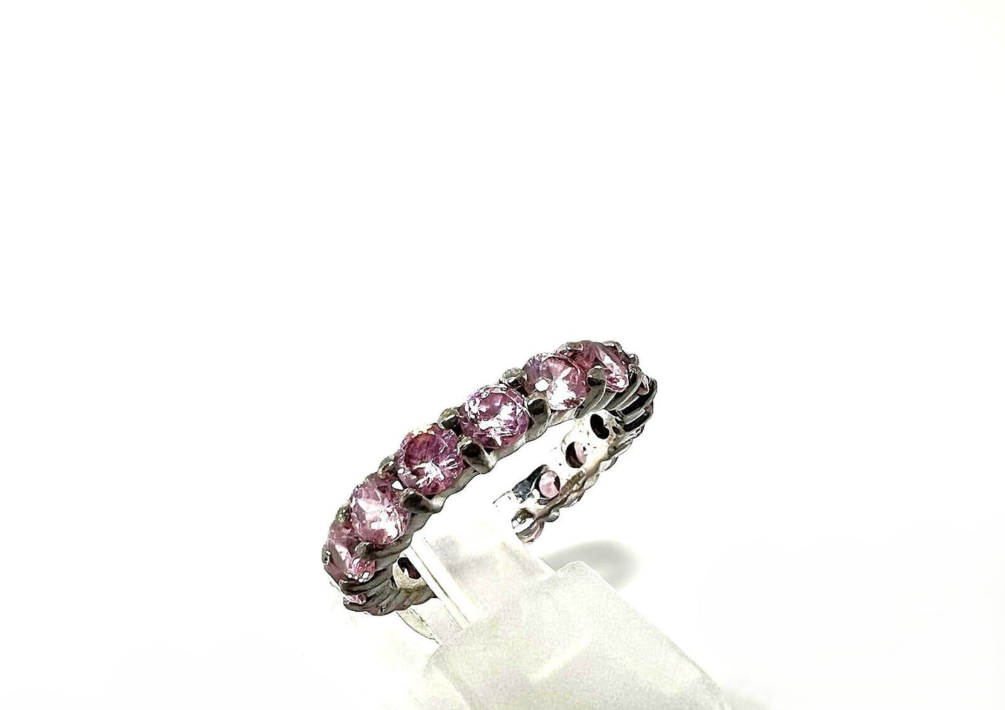 925er Silber-Memoire-Ring mit rosa Zirkonia 