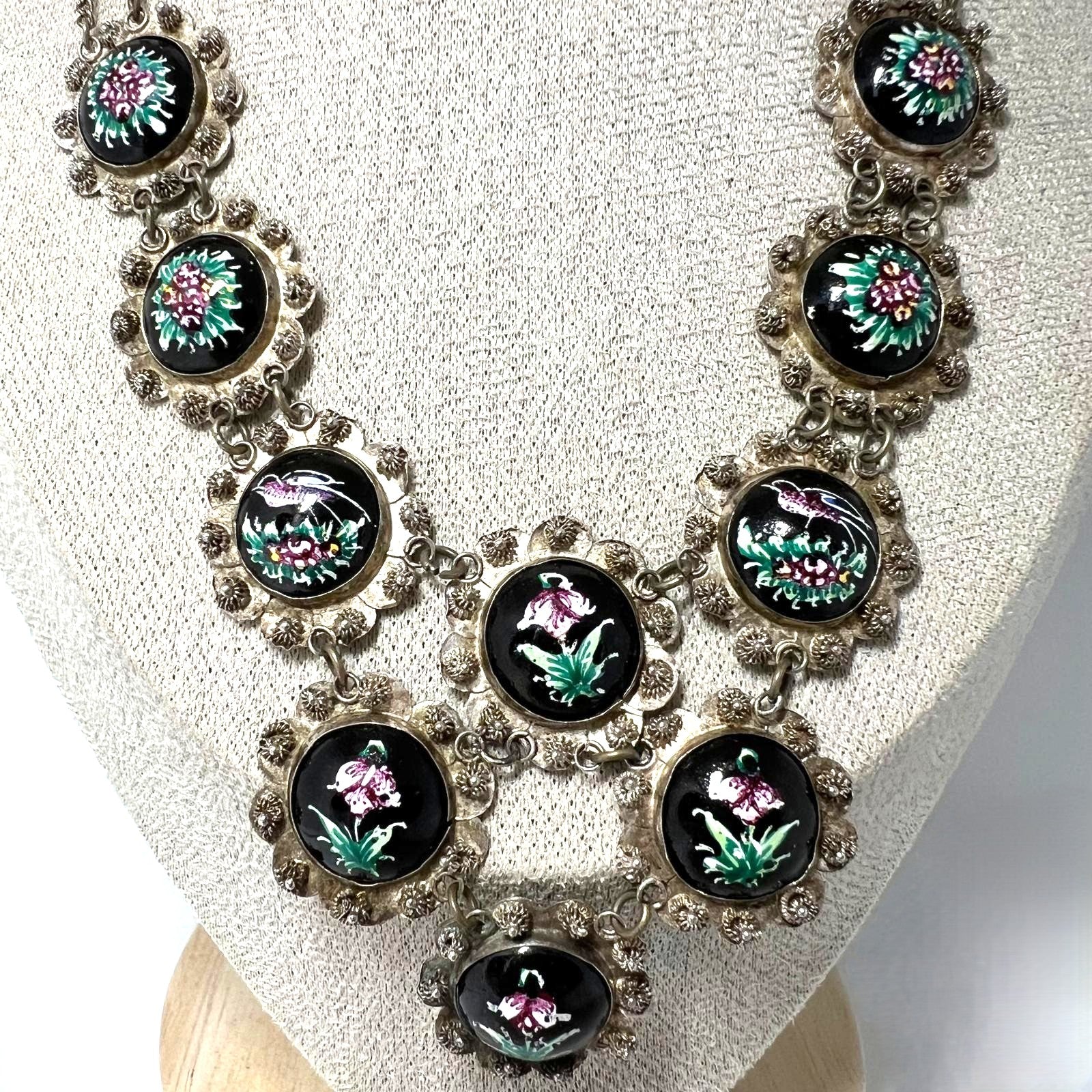 Vintage Rostow-Finift Emaille-Collier 