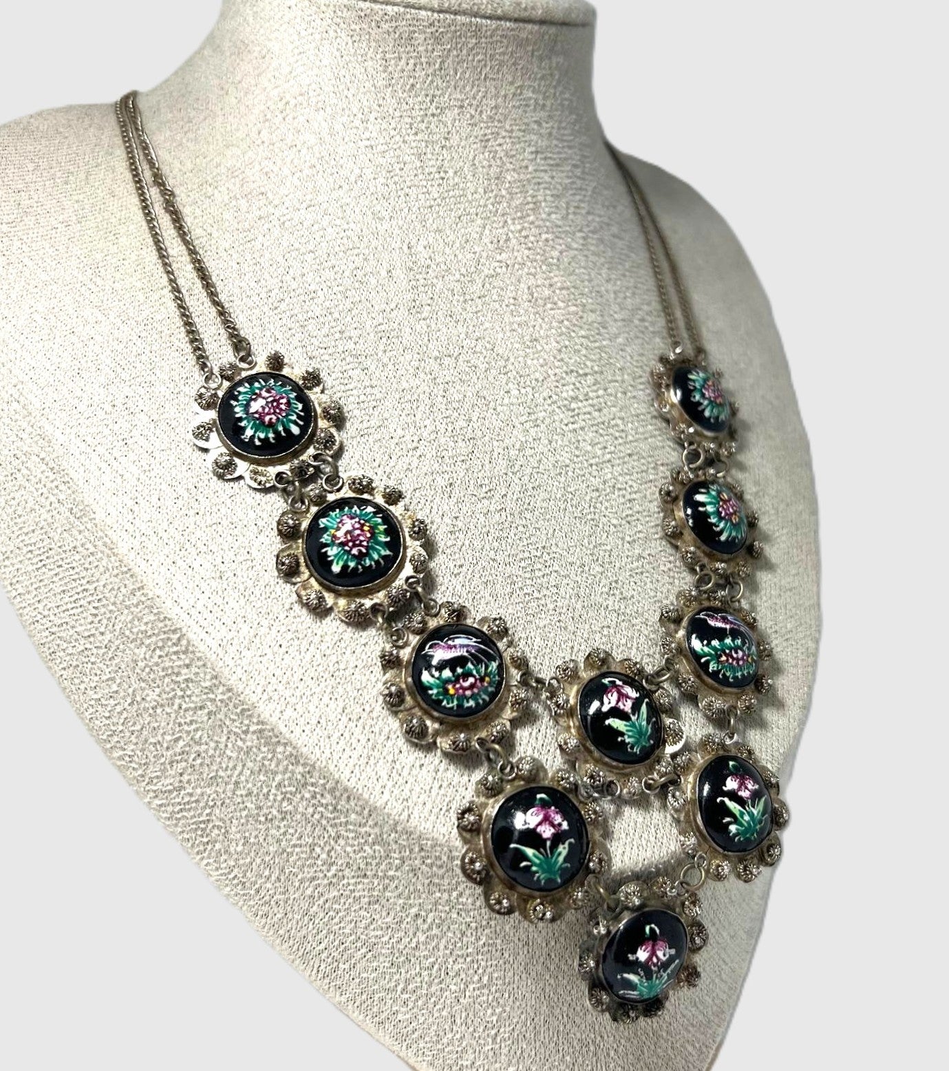 Vintage Rostow-Finift Emaille-Collier 