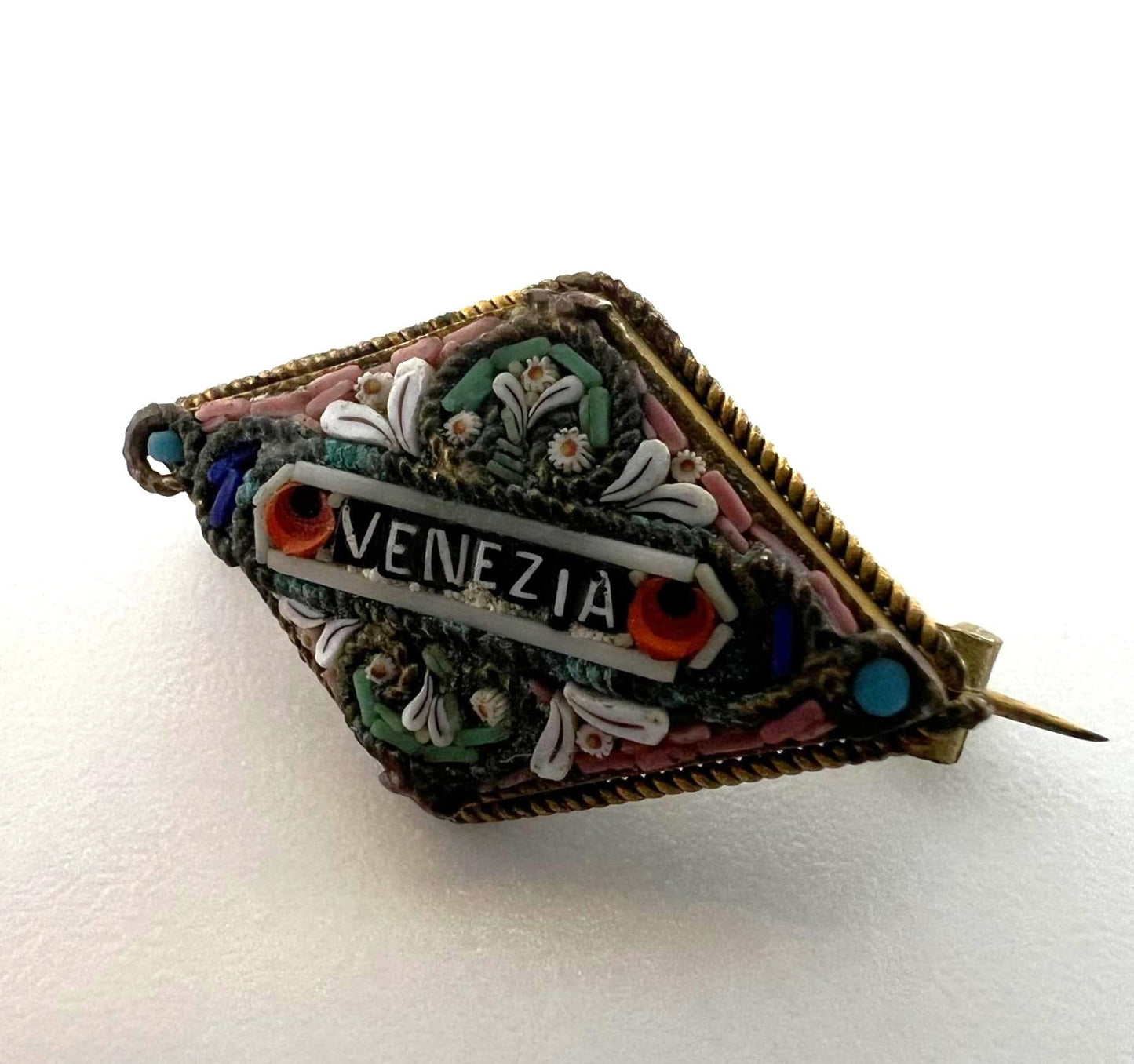 Antike Venezia-Mikromosaik-Brosche 