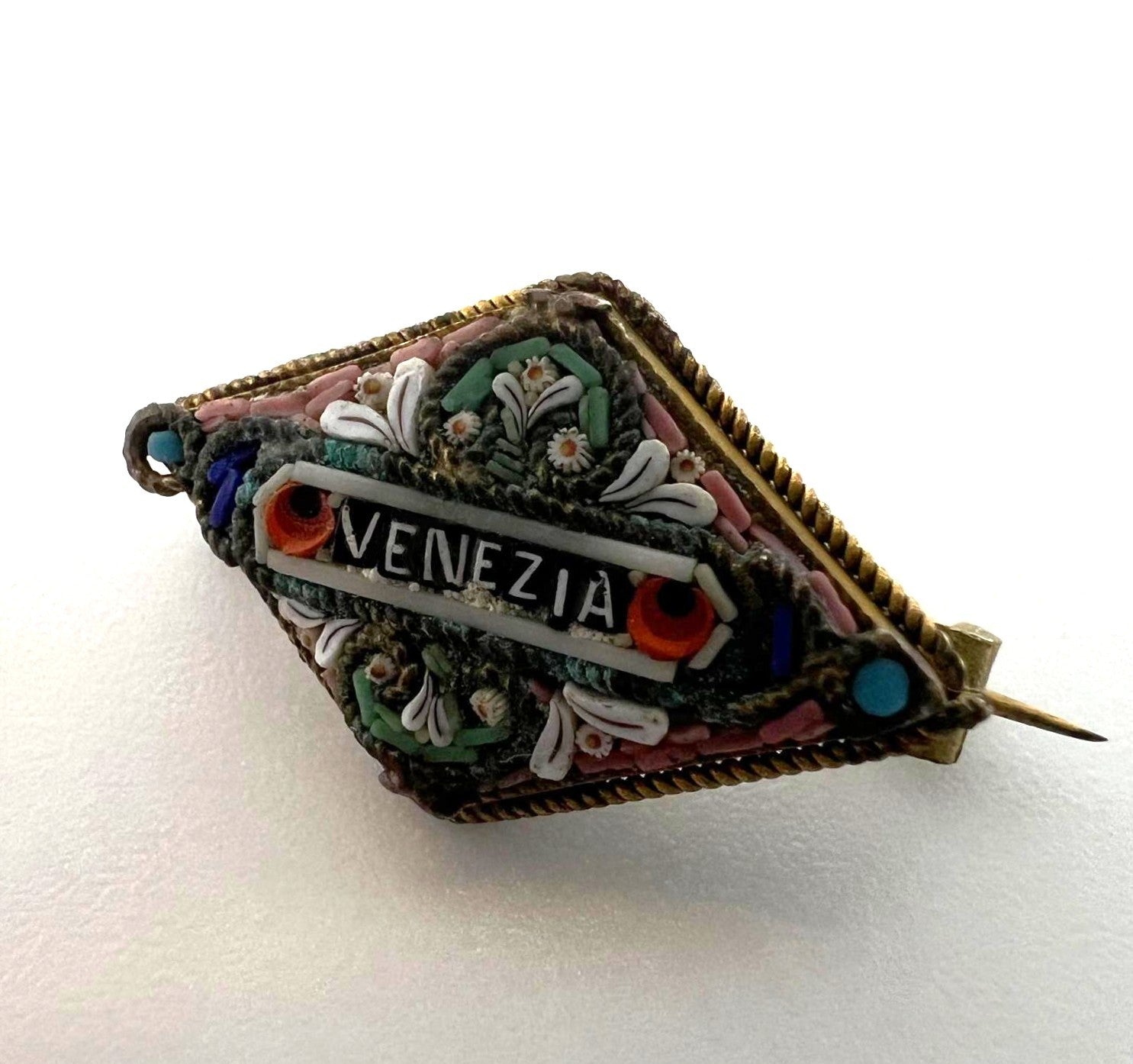 Antike Venezia-Mikromosaik-Brosche 