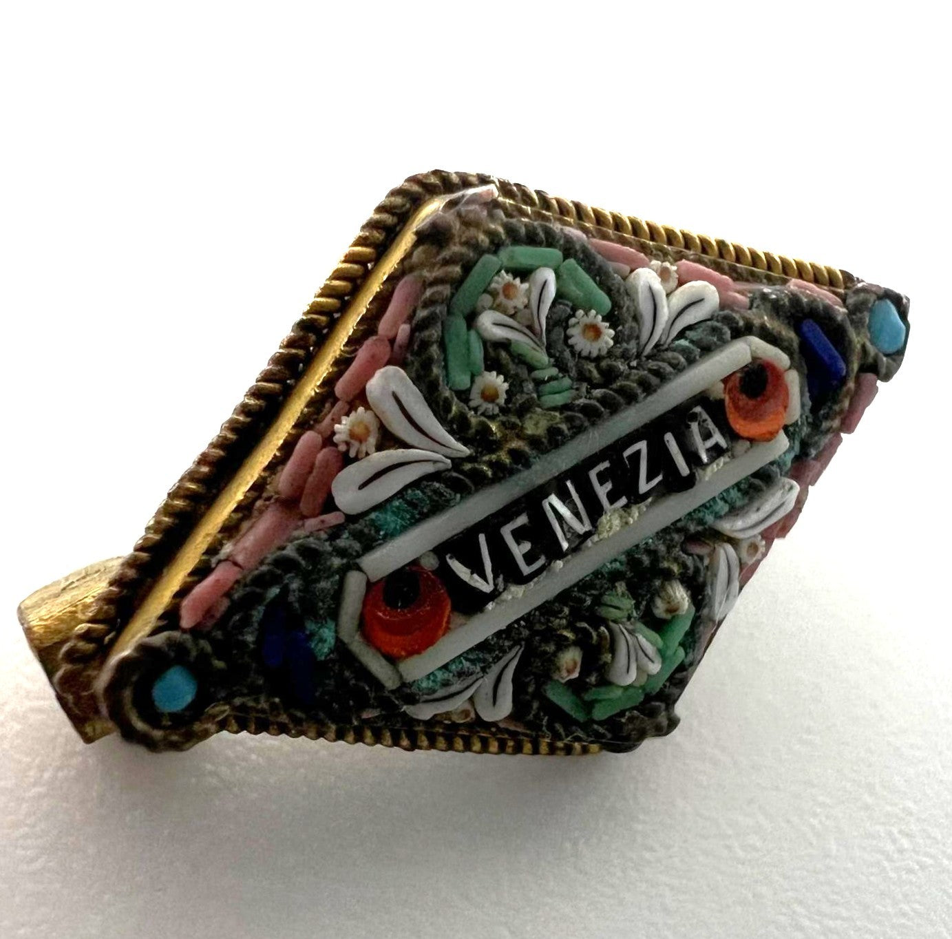 Antike Venezia-Mikromosaik-Brosche 