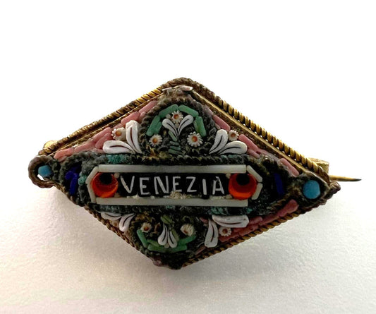 Antike Venezia-Mikromosaik-Brosche 