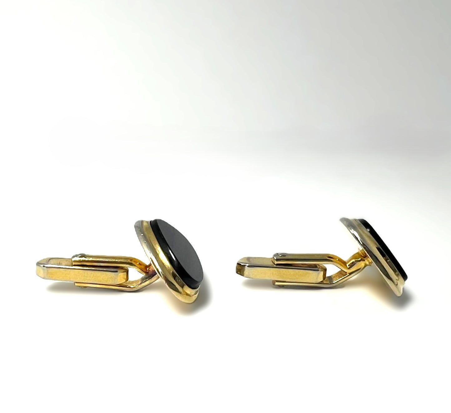 Vintage Manschettenknöpfe mit schwarzem Onyx 