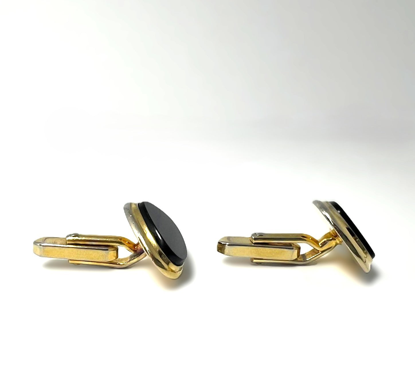 Vintage Manschettenknöpfe mit schwarzem Onyx 