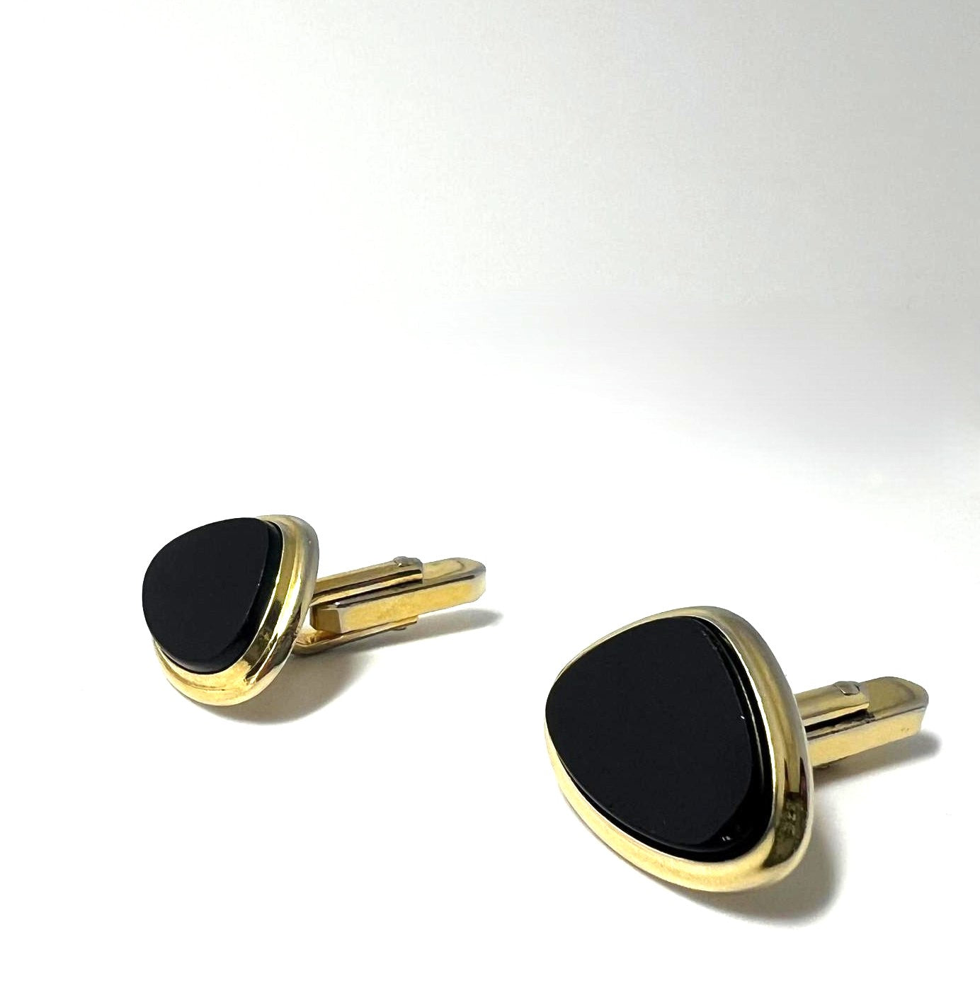 Vintage Manschettenknöpfe mit schwarzem Onyx 