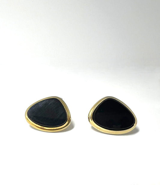 Vintage Manschettenknöpfe mit schwarzem Onyx 