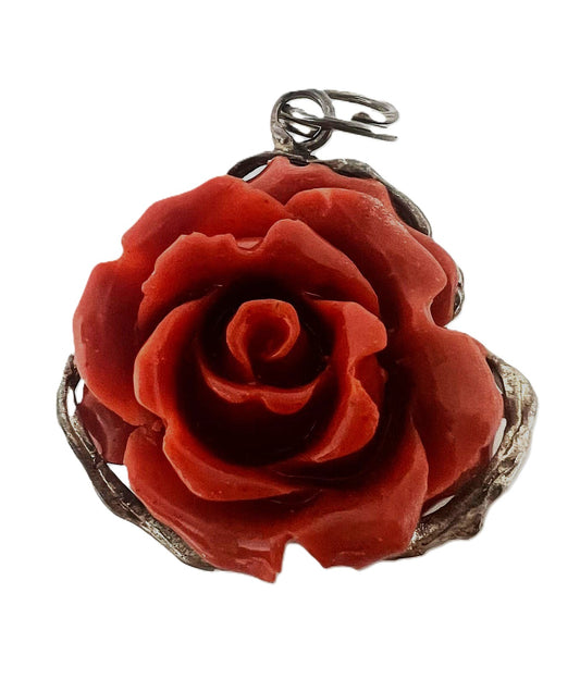Vintage Korallenanhänger Rose