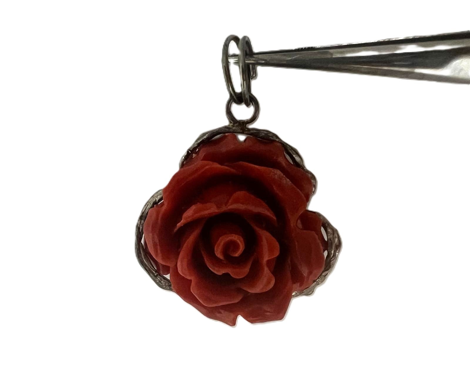 Vintage Korallenanhänger Rose
