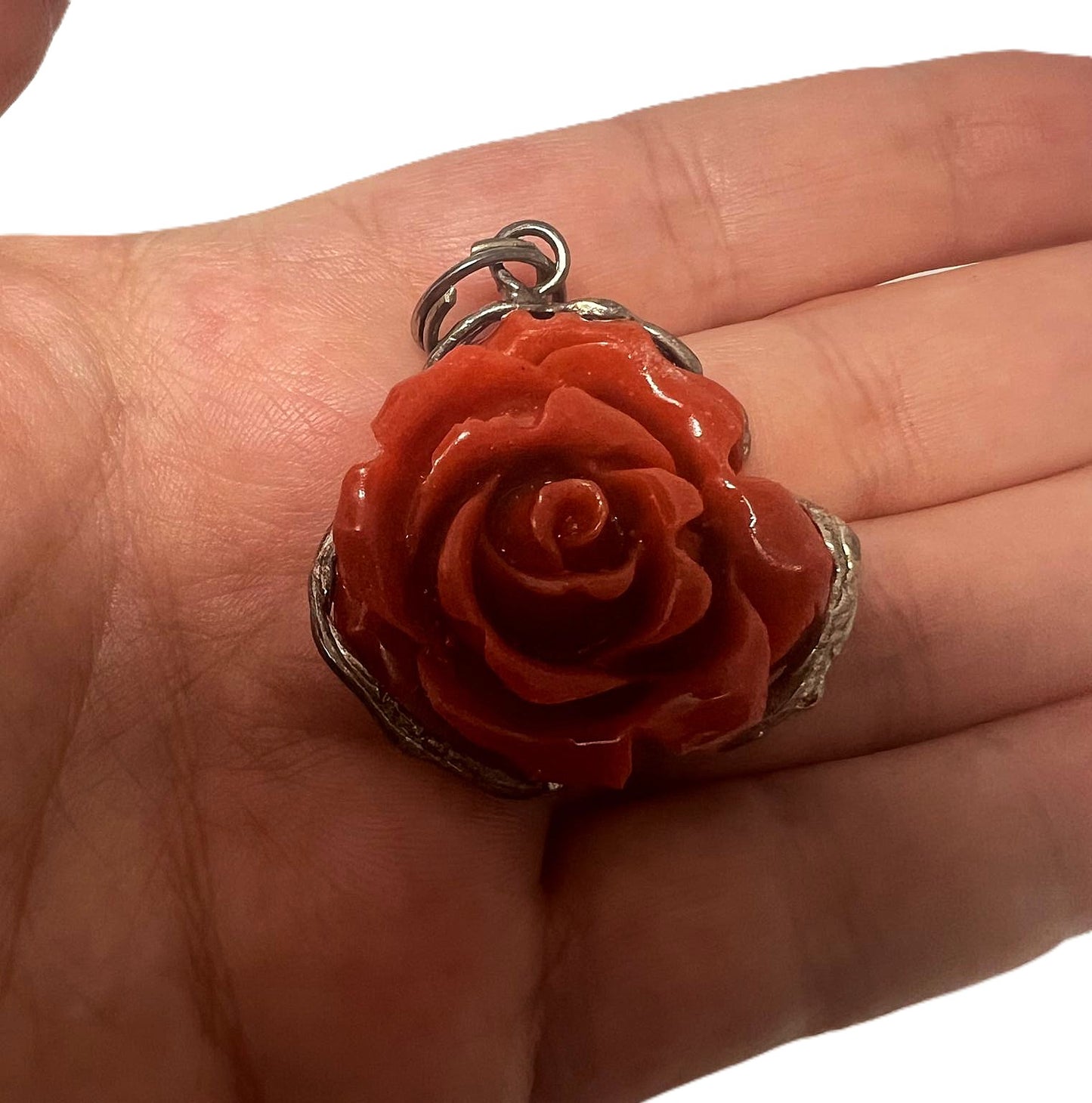 Vintage Korallenanhänger Rose