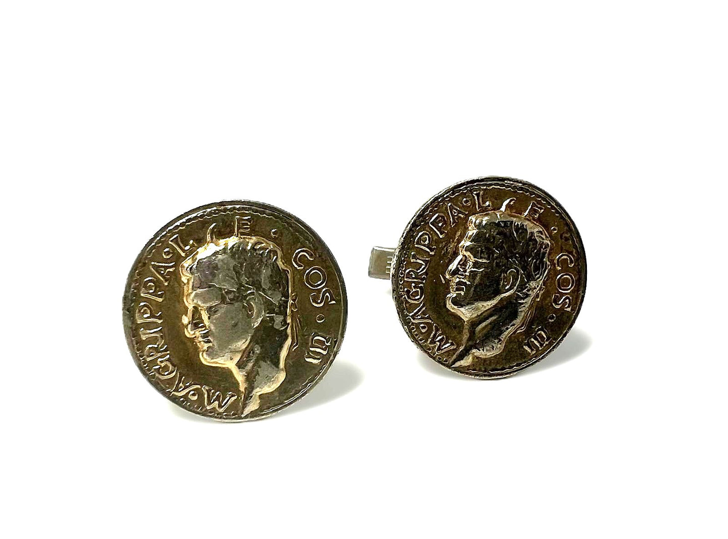 Manschettenknöpfe mit Marcus-Agrippa-Münzmotiv