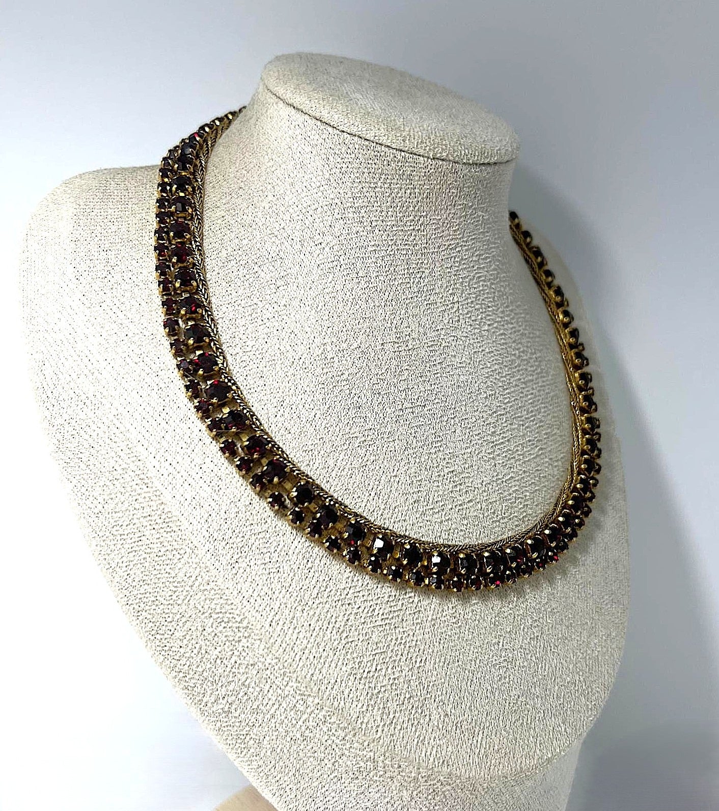 Vintage Granatglas Collier