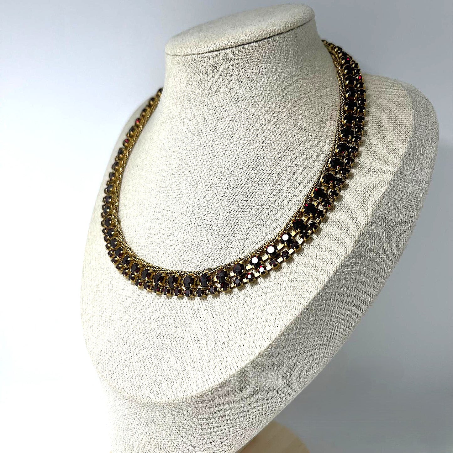 Vintage Granatglas Collier