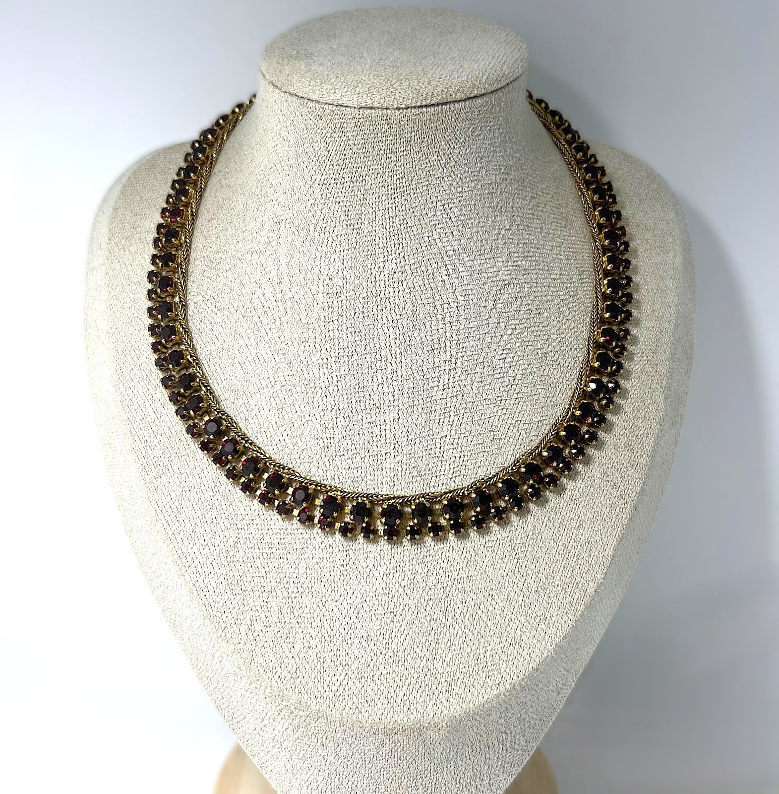 Vintage Granatglas Collier