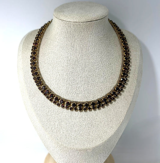 Vintage Granatglas Collier