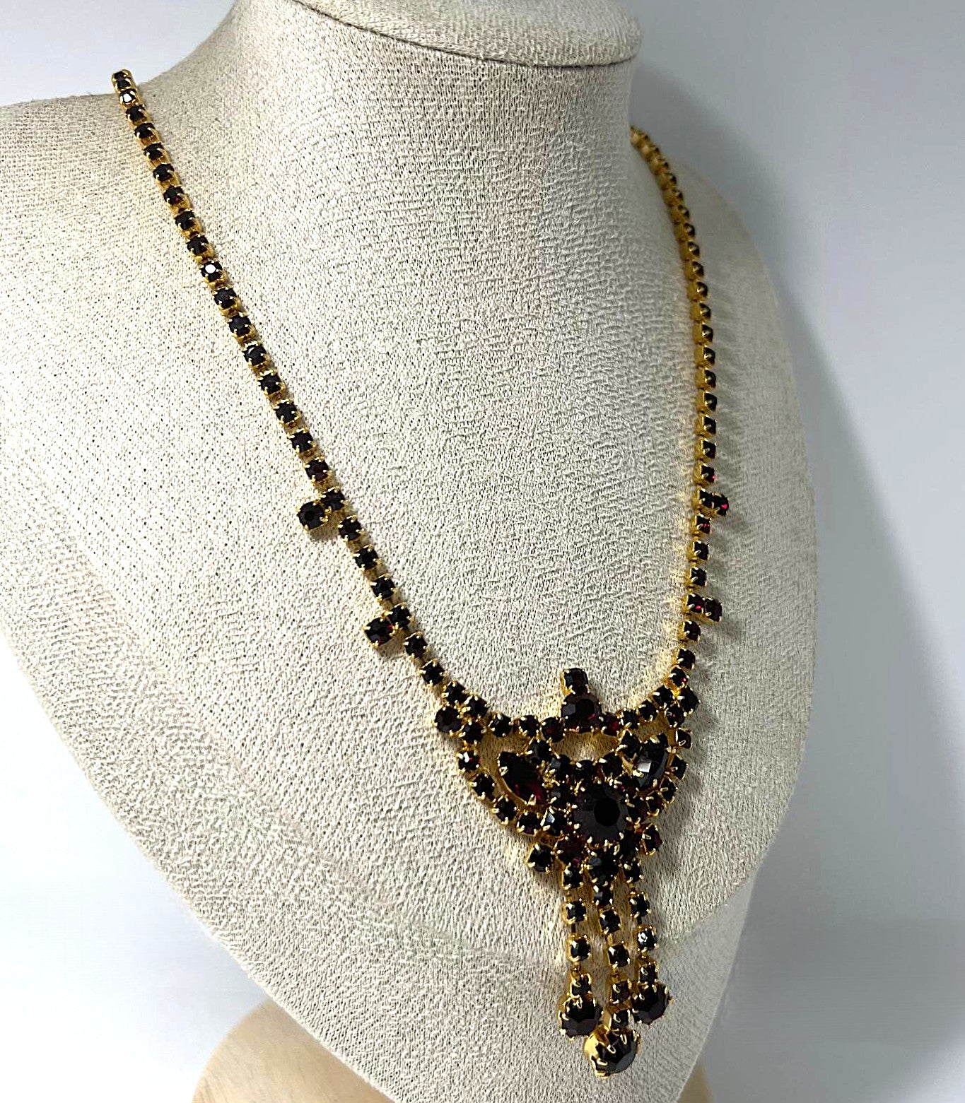 Vintage Granatglas Collier