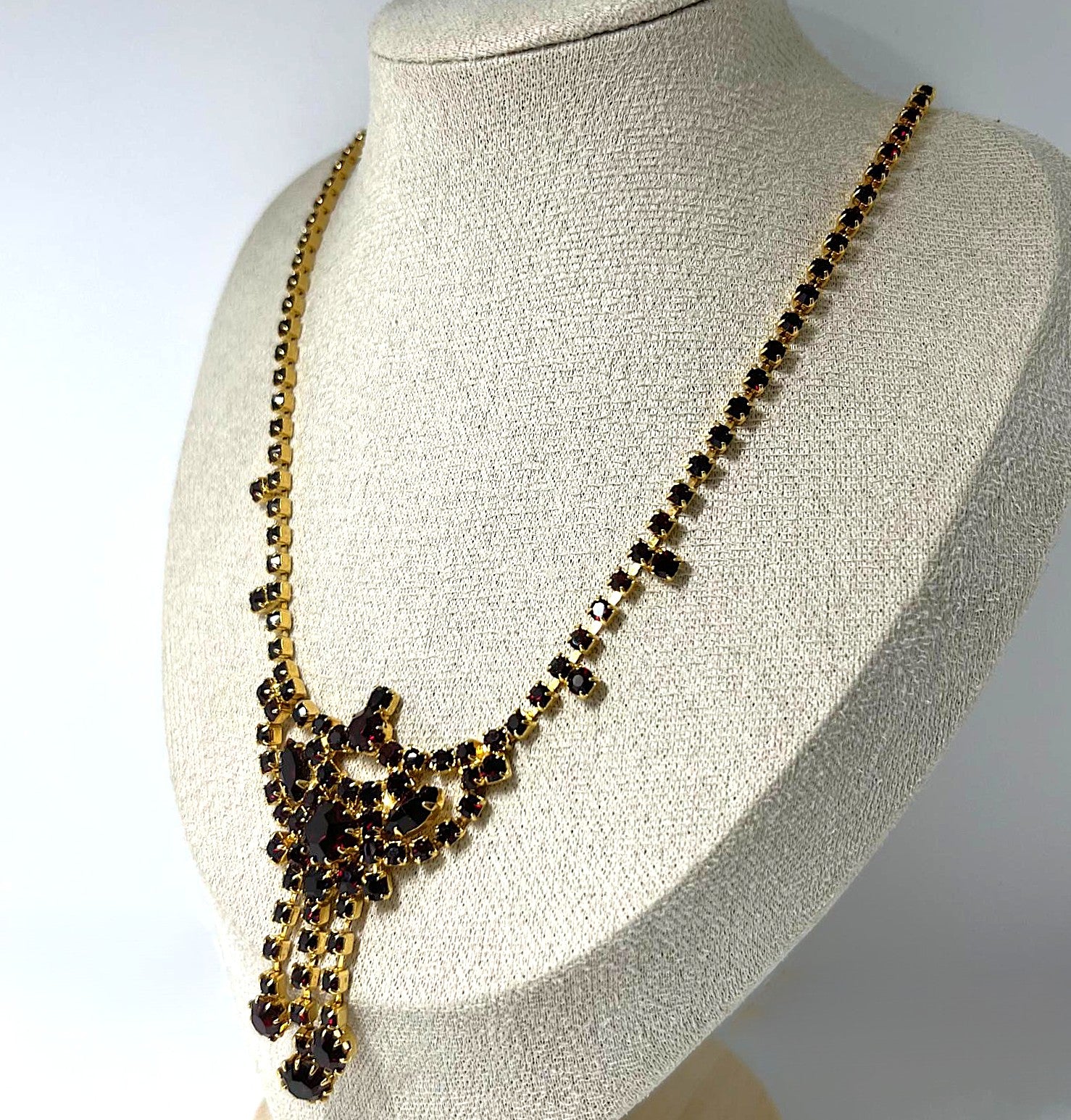 Vintage Granatglas Collier