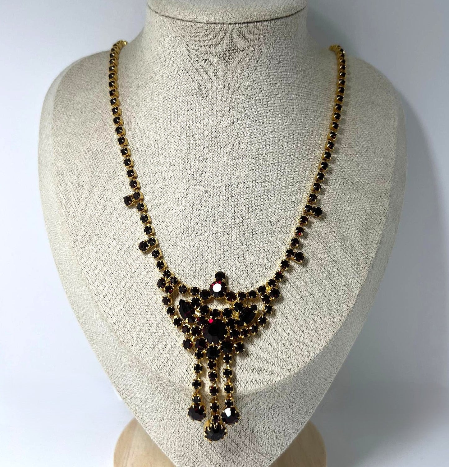 Vintage Granatglas Collier