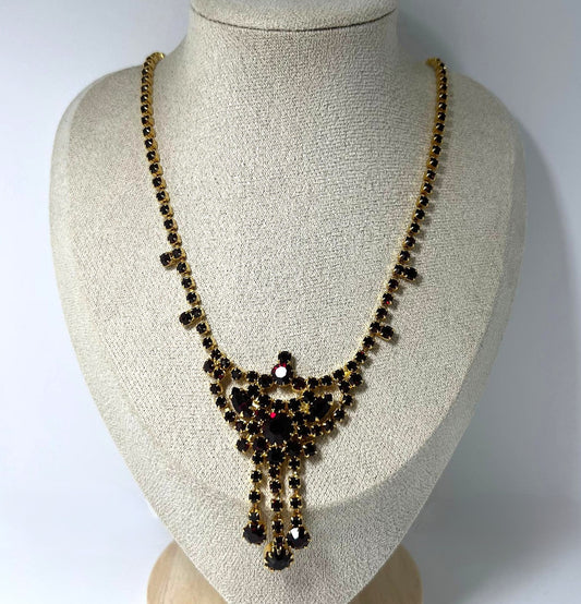 Vintage Granatglas Collier