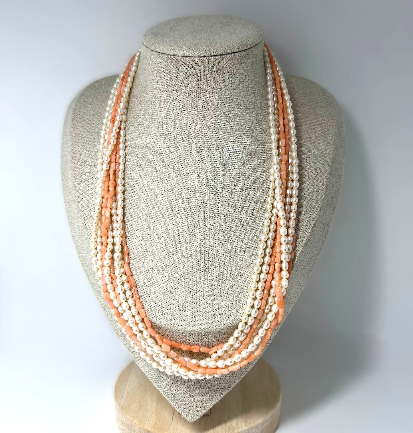 Vintage Korallen- & Süßwasserperlen-Collier