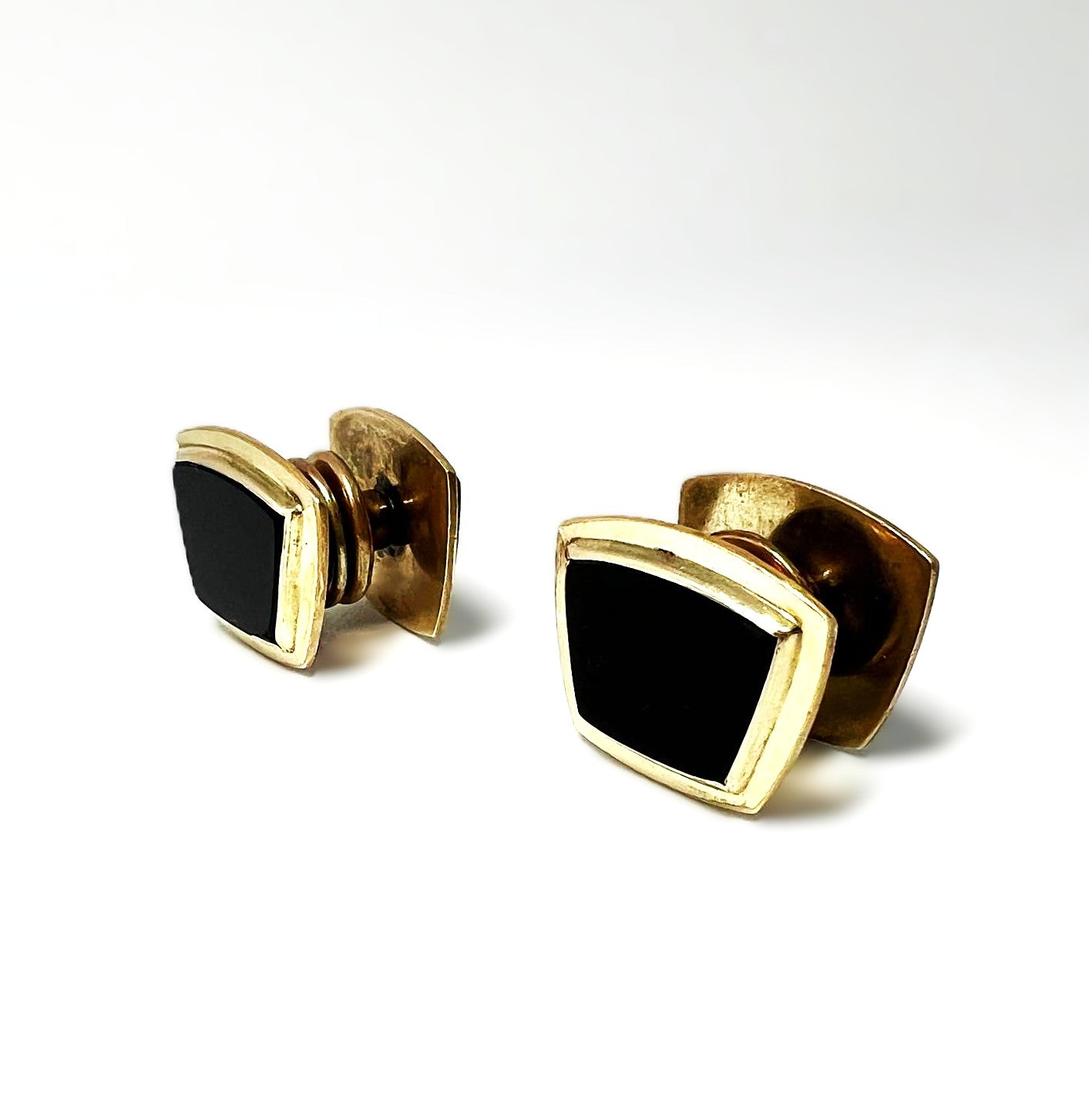 Art Deco Onyx Snap-Manschettenknöpfe